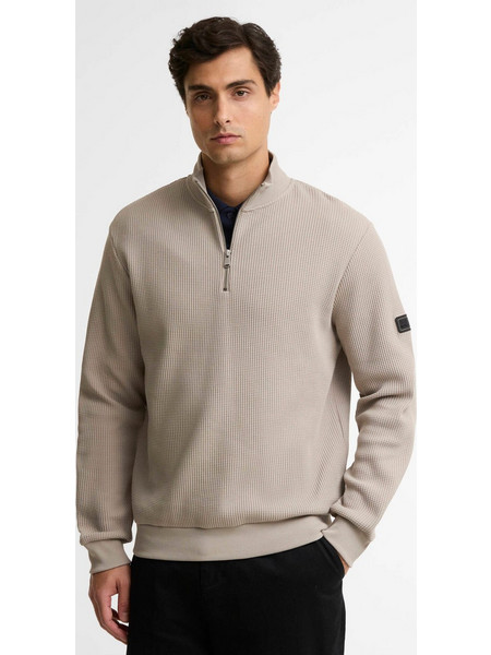 Barbour Ανδρική Πλεκτή Μπλούζα με Φερμουάρ Γκρι MOL0780GY35