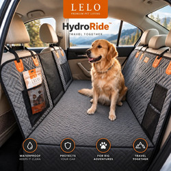 LeLo Pet HydroRide - Premium Υδροαπωθητικό Κάλυμμα Αυτοκινήτου για Μεγάλους & Πολύ Μεγάλους Σκύλους με Σκληρό Κυψελωτό Πάτο | Γκρι Πέρλα