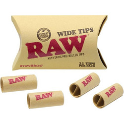 Τζιβάνα Raw WIDE Tips Prerolled προτυλιγμένη σετ με 21 φαρδιές τζιβάνες 716165285731