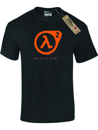 Ανδρικό μπλουζάκι t-shirt βαμβακερό Takeposition Half life logo, Μαύρη/ Small, 320-4701-prosf