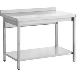 Τραπέζι Εργάσιας Inox Ανοιχτό 190x70x93εκ Inomak TLR719/A* με υπερύψωμα