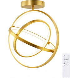 VenCore Orbital Gold 7741-20045 - Μοντέρνο Φωτιστικό Οροφής Πλαφονιέρα LED 45W Χρυσό Αλουμίνιο με Ρυθμιζόμενο CCT Λευκό - Ημέρας - Θερμό & Χειριστ