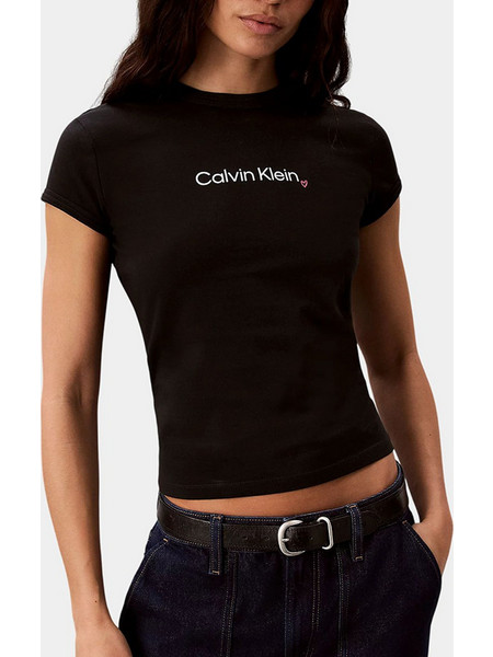 CALVIN KLEIN JEANS SS SLIM FIT HEART LOGO TEE LV047H835G-UB1 Black