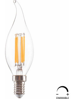 ΛΑΜΠΤΗΡΑΣ HM4047.01 ΣΤΥΛ ΦΛΟΓΑ LED FILAMENT 6W E14 3000K ΔΙΑΦΑΝΟ DIMMABLE