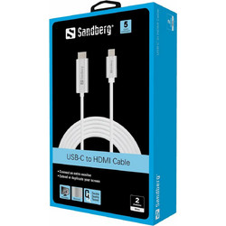 Αντάπτορας USB-C σε HDMI Sandberg 136-21 Ασημί 2 m