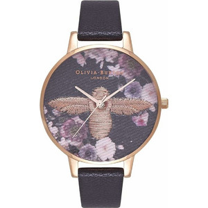 Olivia Burton Signature Floral Γυναικείο Ρολόι με Μαύρο Δερμάτινο Λουράκι OB16EM02 Olivia Burton Signature Floral Γυναικείο Ρολόι με Μαύρο Δερμάτινο Λουράκι OB16EM02
