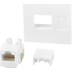 Lanberg Wall Socket RJ45 45x45 & Keystone CAT.6 UTP White (WS-4545-RJ45K-W)