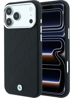 BMW Sign Deboss Quilted Metal Logo MagSafe Black (BMHMP18X26SWOSPK) Θήκη iPhone