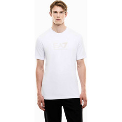 EA7 ανδρικό T-shirt με λογότυπο Regular Fit - 7M002239AF13739 Λευκό