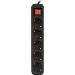 Lanberg PS1-05F-0150-BK power extension 1.5 m 5 AC outlet(s) Indoor Black PS1-05F-0150-BK