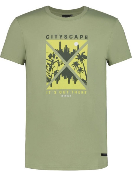 Icepeak Aitkin - Ανδρική Μπλούζα T-Shirt Light Green με Quick-Dry Ύφασμα & Printed Pattern, Χρώμα: Light Green