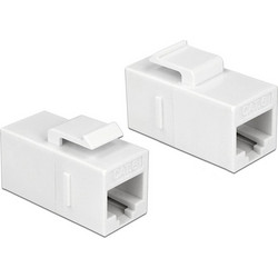 DELOCK Keystone module RJ45 86379, θηλυκό σε θηλυκό, Cat 6 UTP, λευκό