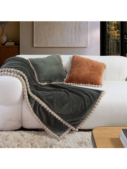 ΚΟΥΒΕΡΤΑΚΙ ΚΑΝΑΠΕ ΠΟΛ.POMPOZIA 130X180 GREEN