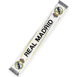 Real Madrid CF Official Scarf - White Jacquard Knit - Size U (RM4BUF45)