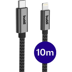 Buddi Flex USB-C to Lightning Cable 20W 10m Black