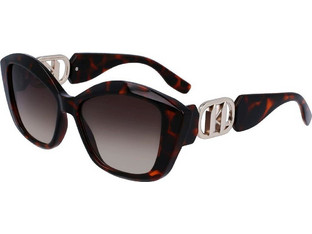Karl Lagerfeld KL6102S 240 Γυναικεία Γυαλιά Ηλίου Πολυγωνικά Κοκάλινα Μαύρα με Μαύρο Polarized Φακό