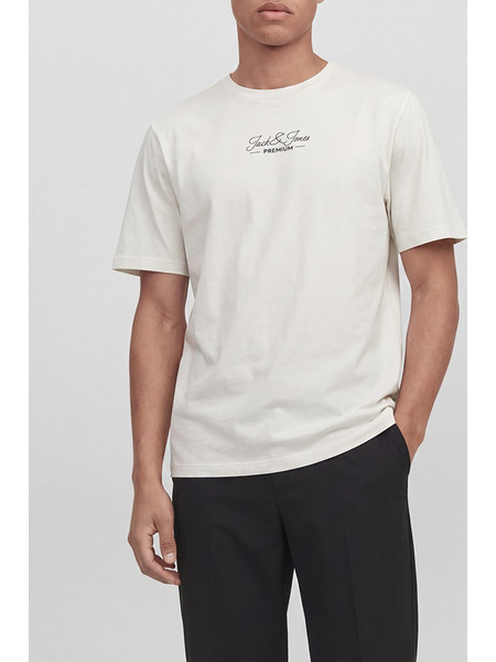 JACK&JONES JPRBLALUCAS SS TEE FST 12311818-Cloud Dancer OffWhite