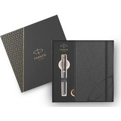 PARKER IM MONO SLATE PGT SET FOUNTAIN PEN M + NOTEBOOK