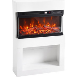 HOMCOM 820-543V90WT Επιδαπέδιο Ηλεκτρικό Τζάκι 1800W Μ64xΥ85xΒ22cm