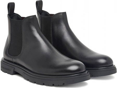 Karl Lagerfeld Koby Lug Chelsea Ανδρικά Μποτάκια Δερμάτινα Μαύρα KL11836-000