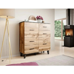 Μπουφές Ξύλινος KO112D4 Wotan Oak/Mat Black