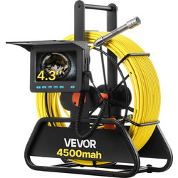 VEVOR Κάμερα Αποχέτευσης, 50m Κάμερα Επιθεώρησης Αποχέτευσης, IP68 Αδιάβροχη Κάμερα Υδραυλικών Εγκαταστάσεων με Φώτα - 6 Ρυθμιζόμενα LED, Μπαταρία 4500mAh & Κάρτα 16GB για Σωλήνες Αποχέτευσης