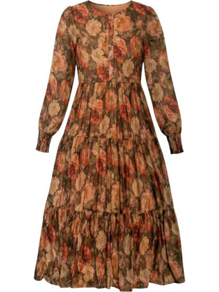 Funky Buddha Maxi Φόρεμα Χακί FBL01412113