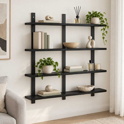 Ράφι Τοίχου Μαύρη Δρυς 79,5 x 13,5 x 80 cm Επεξεργασμένο Ξύλο 8020377