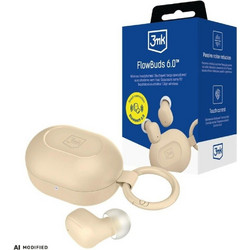 3mk FlowBuds 6.0 Ακουστικά Bluetooth In Ear Beige
