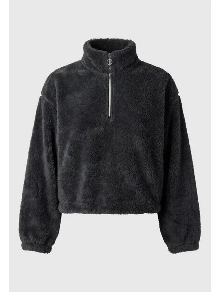 Μπλούζα φλις γυναικέια FUNKY BUDDHA 014-108-06 Cropped fleece γκρι