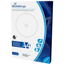 MEDIARANGE LABELS FOR CD/DVD/BD 15-118MM HIGH-GLOSSY (100 PACK) - (MRINK132)