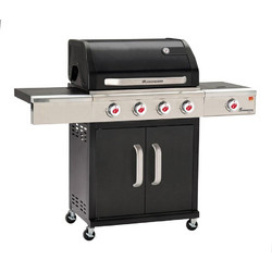 Landmann Triton LD PTS 4.1 Sapphire Black Ψησταριά Υγραερίου με 4 Εστίες και Πλαϊνό Μάτι 2.8kW Επιφάνειας 84x65cm