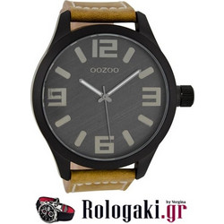 Oozoo Timepieces Ανδρικό Ρολόι με Καφέ Δερμάτινο Λουράκι C7259