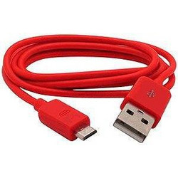 USB 2.0 CABLE MALE TO USB MALE MICRO B 1m RED OMEGA OUCR