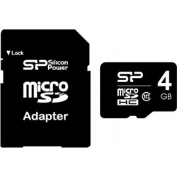 Silicon Power microSDHC 4GB Class 10 + Adapter