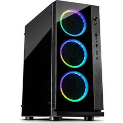 Inter-Tech W-III RGB Gaming Midi Tower Κουτί Υπολογιστή RGB με Πλαϊνό Παράθυρο