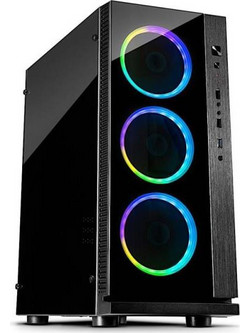 Inter-Tech W-III RGB Gaming Midi Tower Κουτί Υπολογιστή RGB με Πλαϊνό Παράθυρο