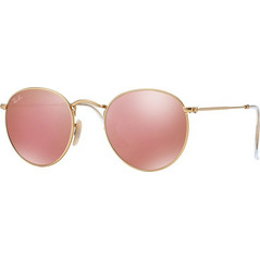 Ray-Ban RB3447 112/Z2 Ανδρικά Γυαλιά Ηλίου Στρογγυλά Μεταλλικά Ροζ με Ροζ Καθρέπτη Φακό