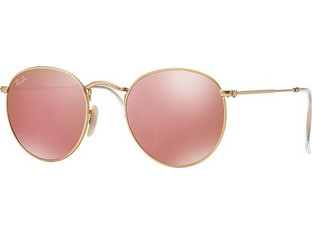 Ray-Ban RB3447 112/Z2 Ανδρικά Γυαλιά Ηλίου Στρογγυλά Μεταλλικά Ροζ με Ροζ Καθρέπτη Φακό