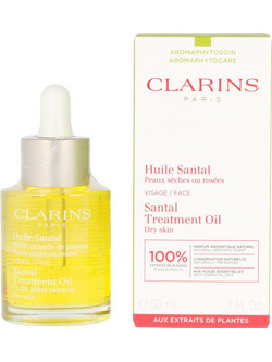 Clarins Santal Face Treatment Oil Βιολογικό Ενυδατικό Λάδι Προσώπου για Λάμψη 30ml