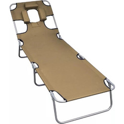 vidaXL Ξαπλώστρα Πτυσσόμενη Taupe 44296