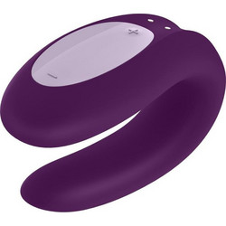 Satisfyer Double Joy Κλειτοριδικός Δονητής για Ζευγάρια με App Control 9.10cm Μωβ