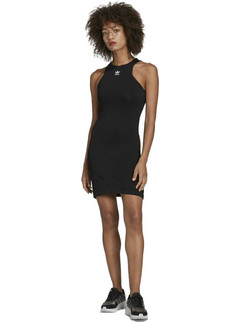 Adidas Adicolor Essentials Rib Tank Mini Καλοκαιρινό Καθημερινό Φόρεμα Μαύρο HF7490