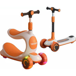 Nils Extreme G&C 2 Σε 1 Fun Παιδικό Πατίνι Τρίτροχο με Κάθισμα & Φωτάκια Πορτοκαλί S790