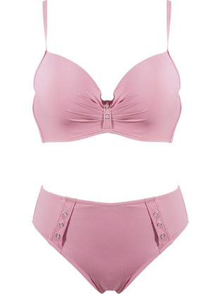 Gsecret Bikini Set με Ενίσχυση Ψηλόμεσο Ροζ FH3116-22182