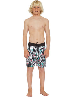 Volcom Παιδικό Μαγιό Σορτς για Αγόρι Μαύρο Λευκό C0812335-WHT