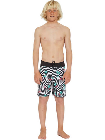 Volcom Παιδικό Μαγιό Σορτς για Αγόρι Μαύρο Λευκό C0812335-WHT