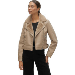 Vero Moda Hailey Γυναικείο Μπουφάν Χειμωνιάτικο Δερματίνη Κοντό 10250405