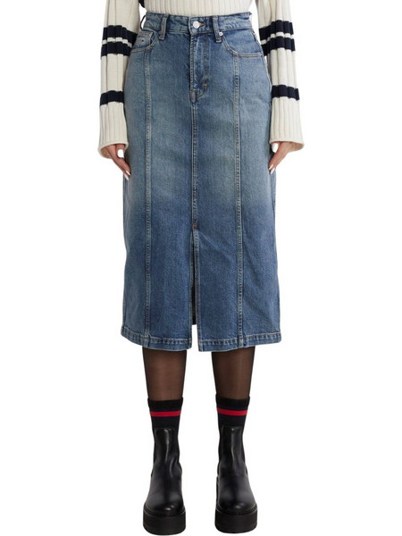 Tommy Jeans Claire Μίντι Φούστα Τζιν Ψηλόμεση Μπλε DW0DW17218-1A5