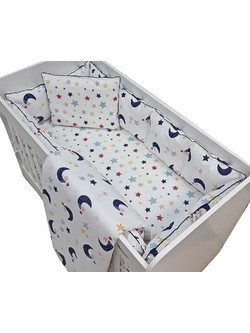 Beboulino Moon Stars Σετ Κούνιας 70x140cm Dark Blue 5τμχ